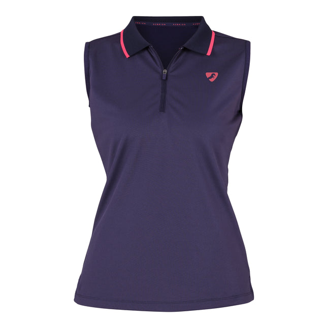 Shires Aubrion Ladies Poise Sleeveless Tech Polo #colour_navy-blue