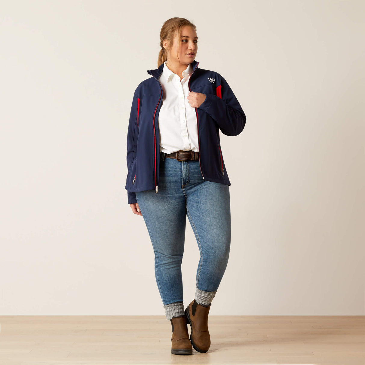 Ariat Women's New Team Softshell Jacket #colour_navy