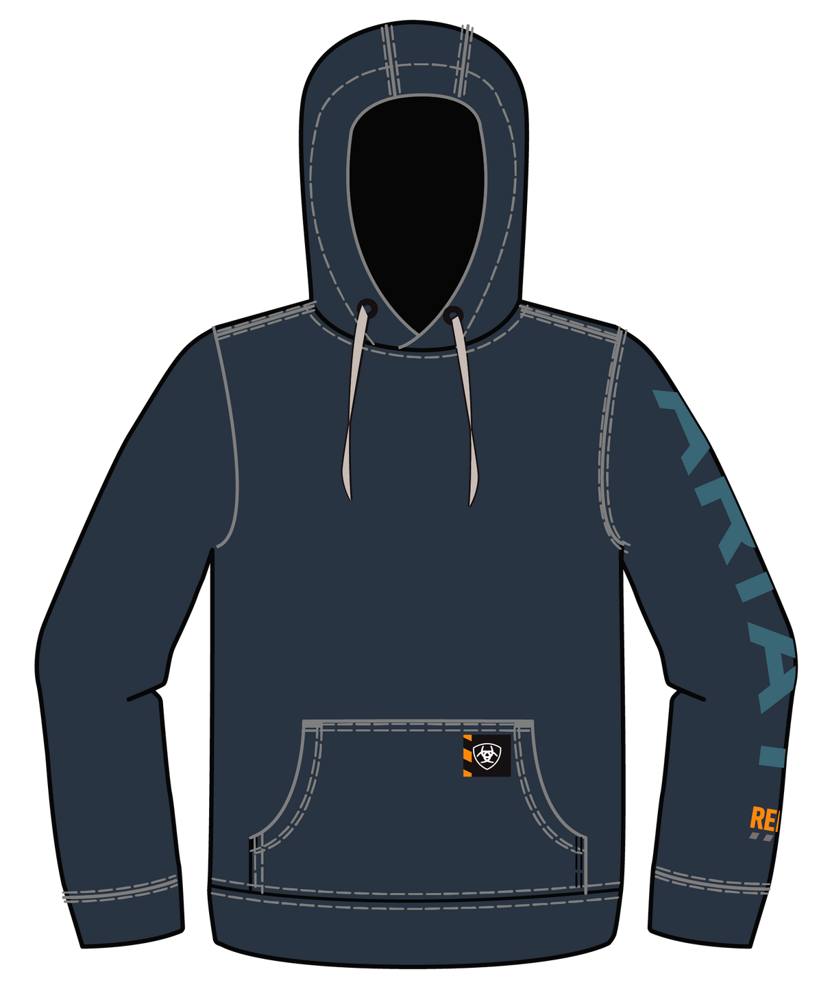 Ariat Men's Rebar Graphic Hoodie - Stargazer/Larkspur #colour_blue