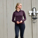 Dublin Ladies Thelma Thermal Long Sleeve Riding Polo #colour_plum-perfect