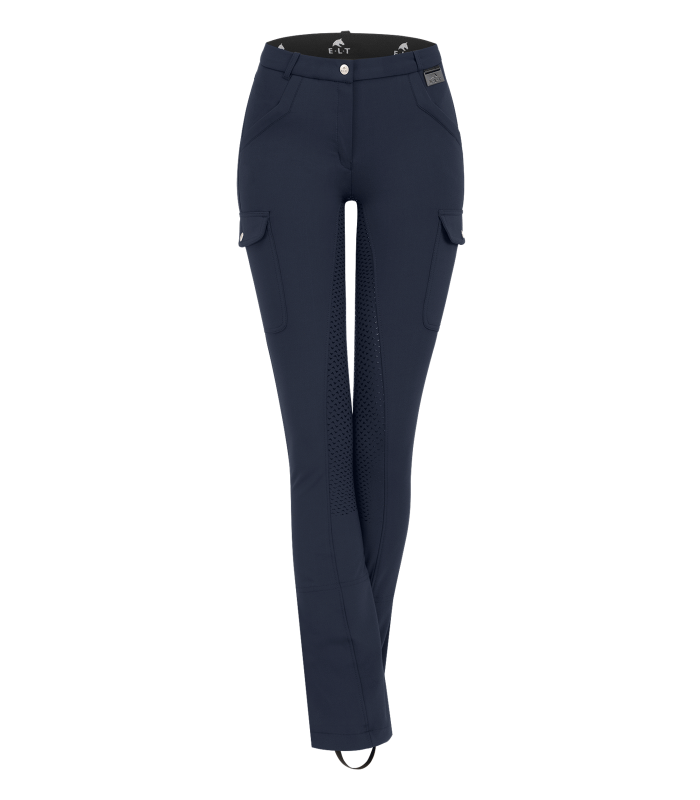 E.L.T Ladies Micro Jodhpur Cargo Silicone Breeches #colour_night-blue