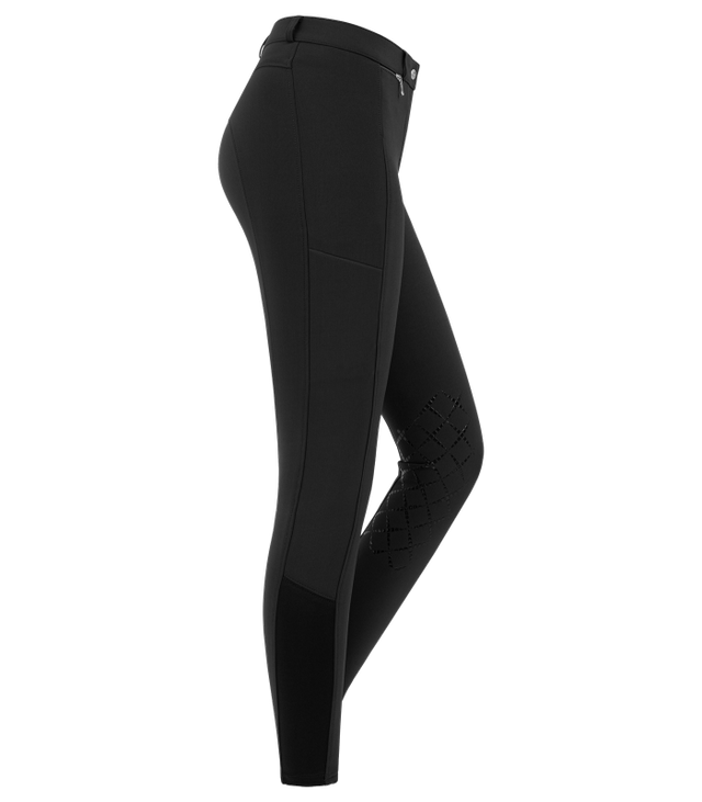 E.L.T Micro Ladies Knee Silicone Riding Breeches #colour_black