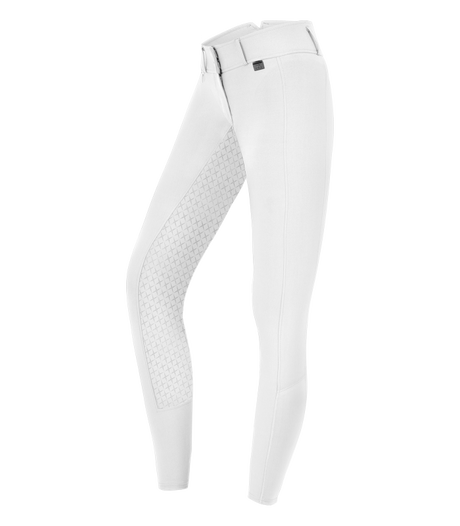 E.L.T Micro Ladies Sport Silicone High Waist Riding Breeches #colour_white