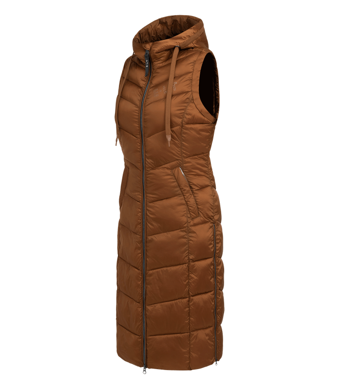 E.L.T Ostende Ladies Lightweight Long Gilet #colour_cinnamon