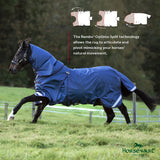 Horseware Irelanc Rambo Optimo Turnout (0g Outer with 400g Liner) #colour_navy-burgundy-teal