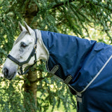 Horseware Ireland Amigo Bravo 12 Original 150g Turnout Hood #colour_navy-titanium-grey-silver