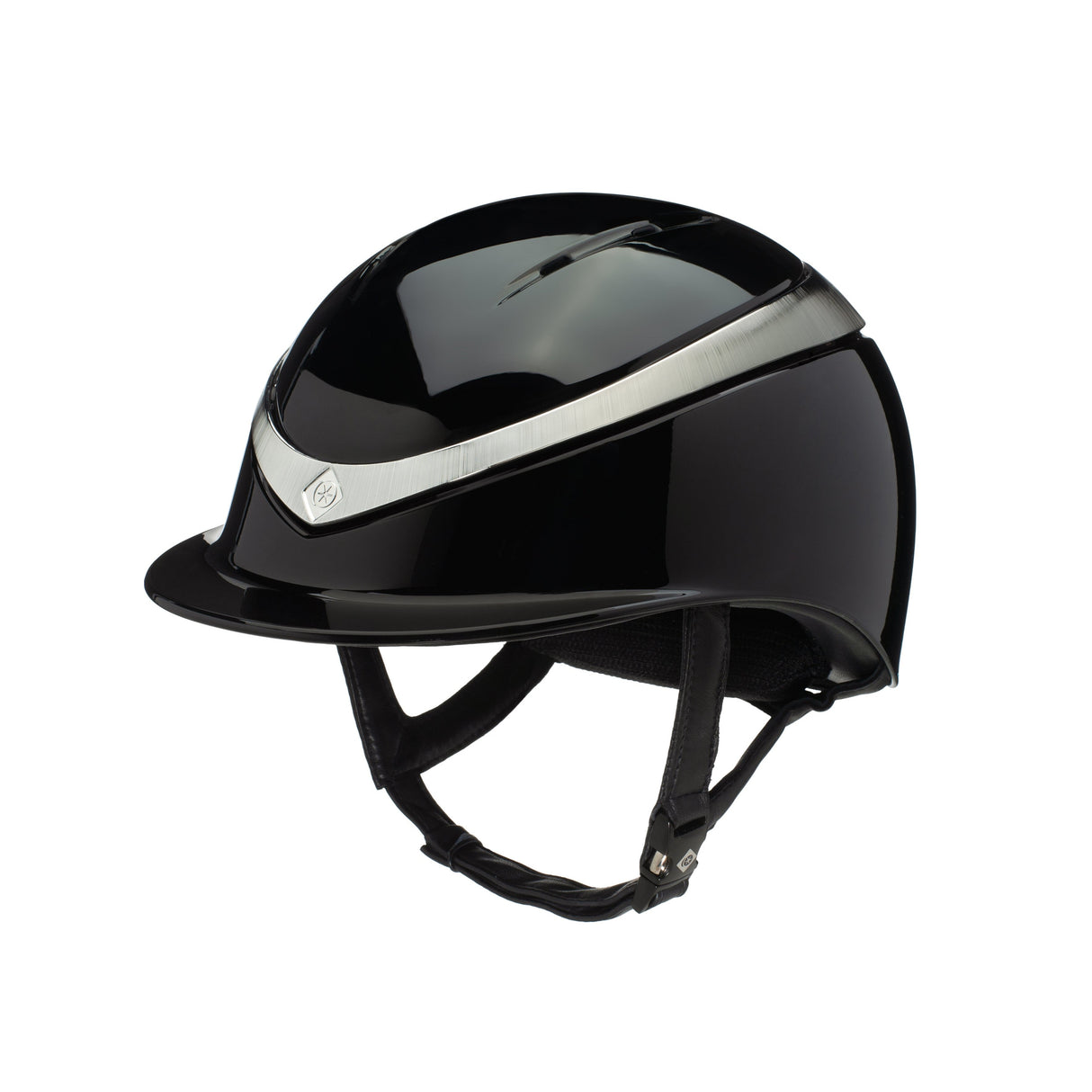 Charles Owen Halo Black/Platinum Gloss Riding Hat