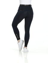 Equitheme Ladies Safir Silicone Full Seat Breeches #colour_black-blue