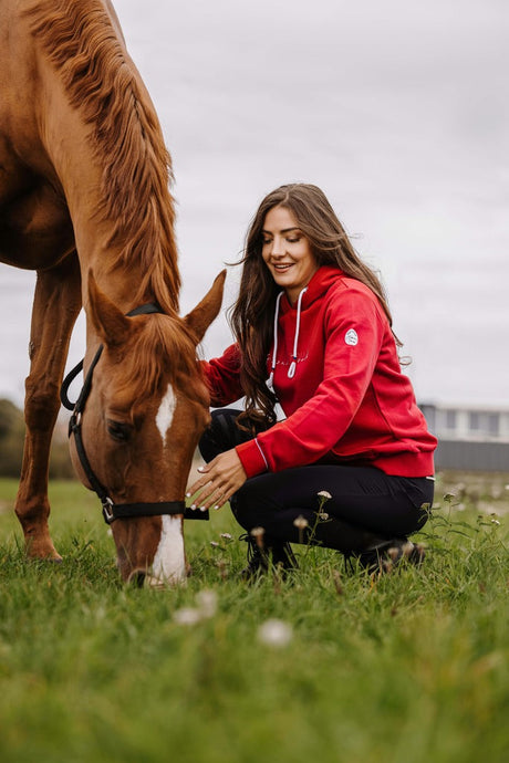 Equitheme Ladies Britney Hooded Sweater  #colour_cherry