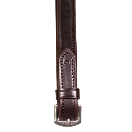 Henry James Calfskin Supergrip Reins With Stoppers #colour_havana-brown