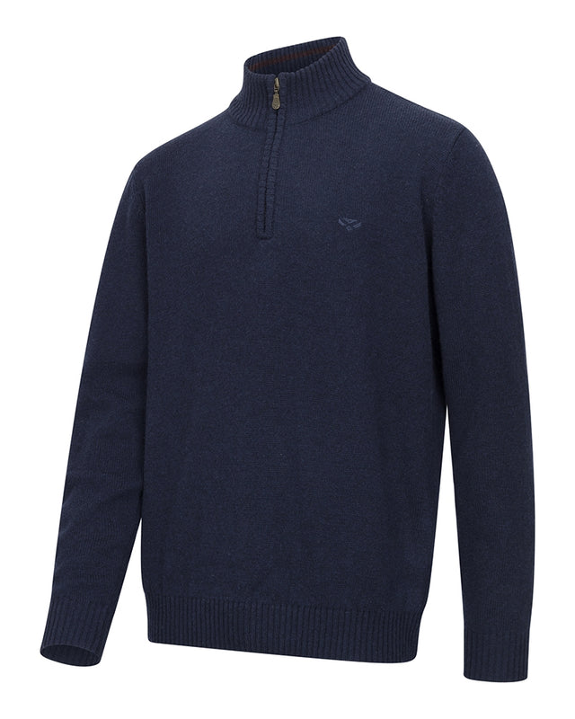 Hoggs of Fife Lothian II 1/4 Zip Pullover #colour_navy-marl