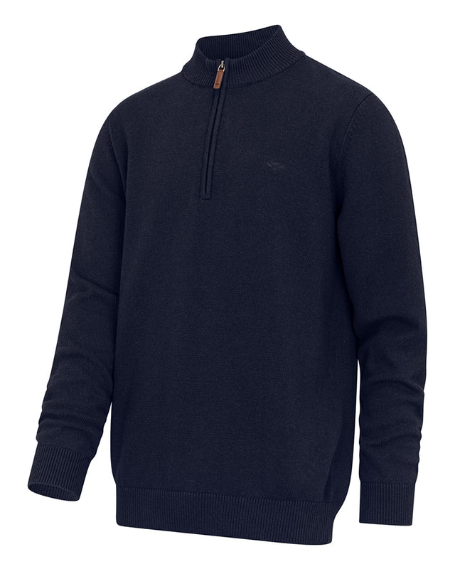 Hoggs of Fife Falkirk 1/4 Zip Pullover #colour_heather-blue