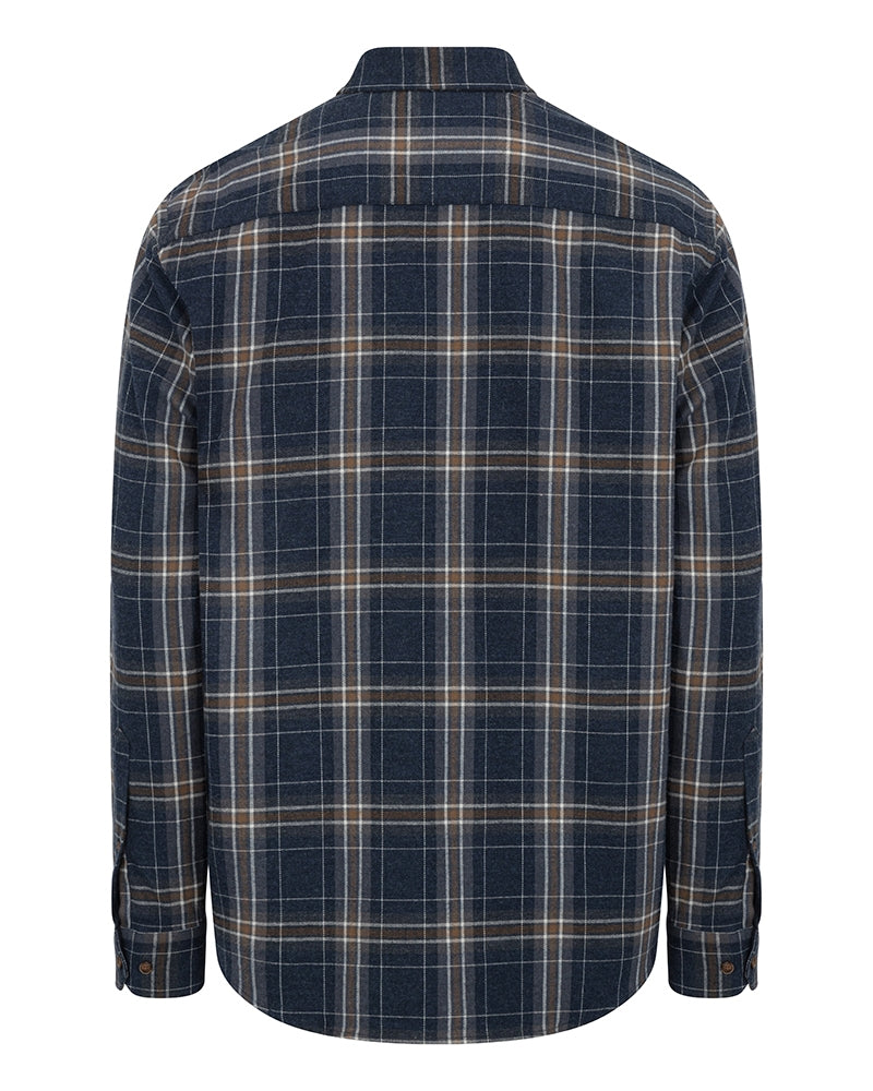 Hoggs of Fife Pitlessie Button Down Flannel Shirt #colour_blue-brown-white