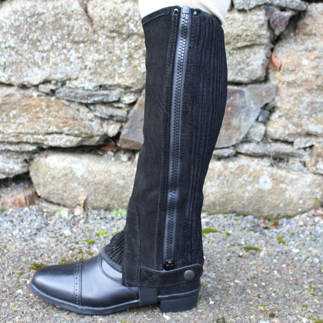 Mackey Equisential Child Suede Half Chaps #colour_black