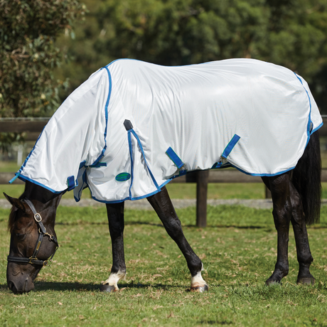 WeatherBeeta ComFiTec Essential Mesh II Combo Neck Fly Rug #colour_white-delft-blue-mint