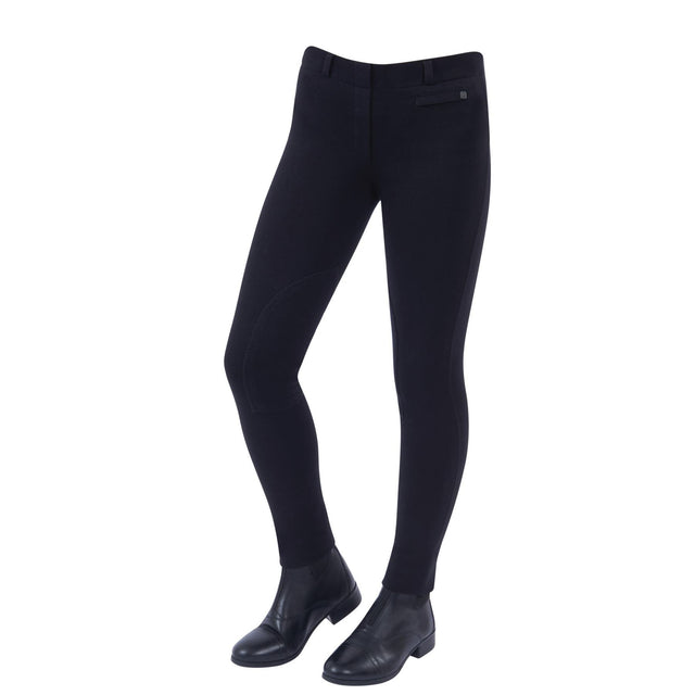 Dublin Supa-Fit Pull On Knee Patch Ladies Jodhpurs #colour_black