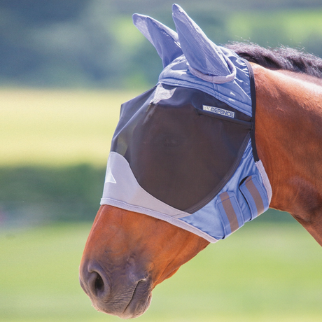 Shires FlyGuard Pro Deluxe Fly Mask With Ears #colour_royal-blue