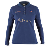 Shires Aubrion Ladies Team Long Sleeve Polo #colour_navy-blue