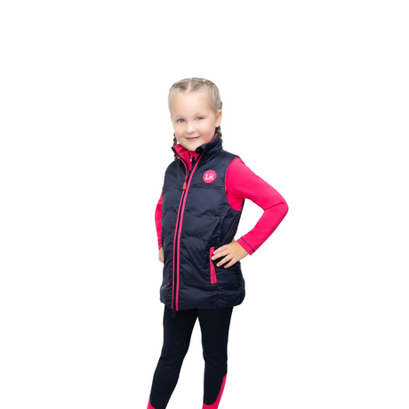 Analise Reversible Padded Gilet by Little Rider #colour_navy-pink