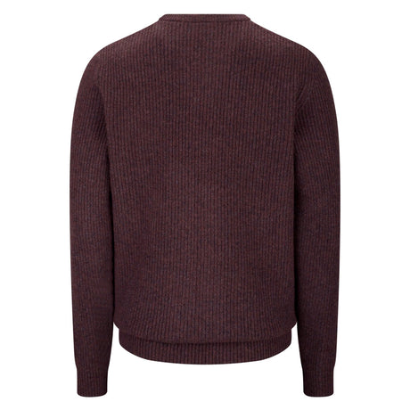 Hoggs of Fife Borders Men's Ribbed Knit Jumper #colour_redwood