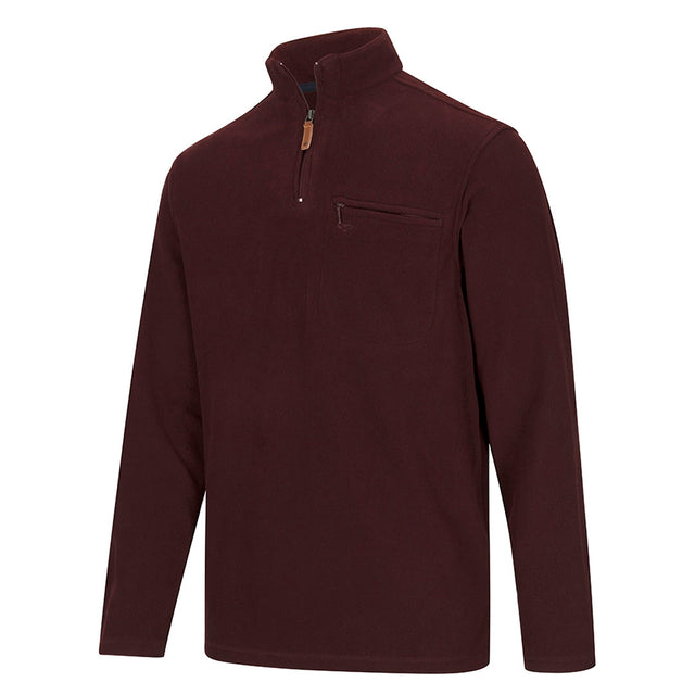 Hoggs of Fife Islander Men's Micro-Fleece Sweater #colour_burgundy