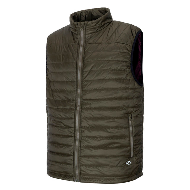 Hoggs of Fife Kingston Men's Rip Stop Gilet #colour_olive-green-merlot