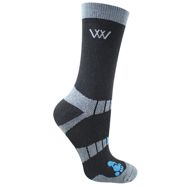 Woof Wear Short Bamboo Waffle Riding Socks #colour_black