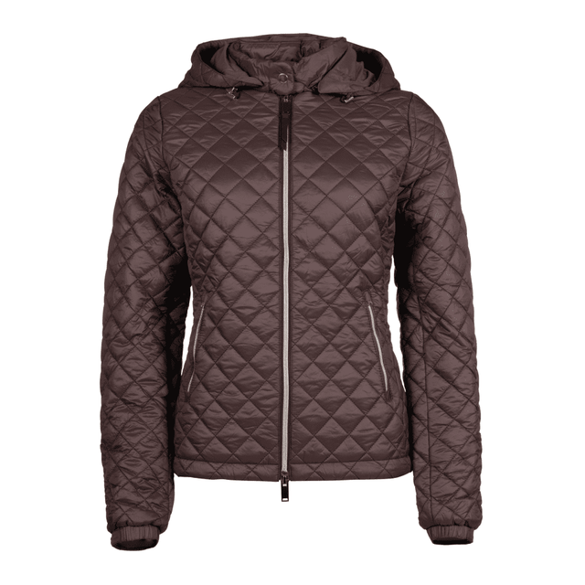 HKM Stella Quilted Jacket #colour_dark-brown