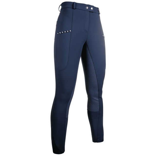 HKM Monaco Silicone Full Seat Winter Riding Breeches #colour_deep-blue