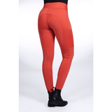 HKM Savona Style Silicone Full Seat Riding Leggings #colour_red
