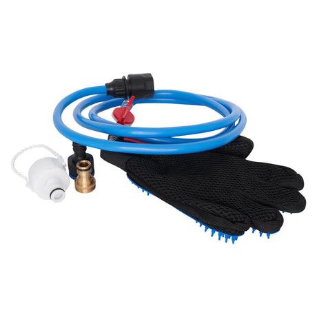 Imperial Riding Star Care Brush and Massage Glove #colour_blue